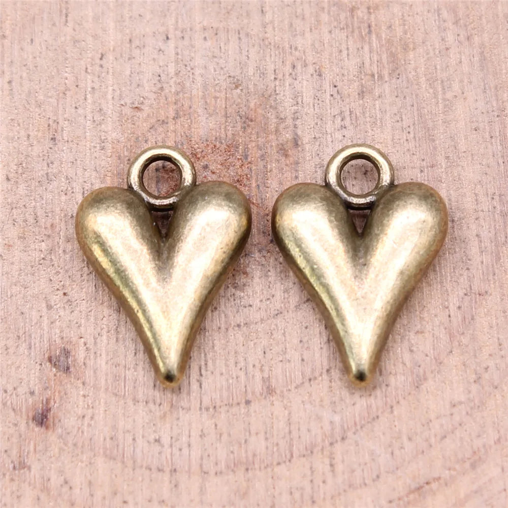 16x11mm 1.7g Multicolor zinc alloy 3D Heart charm pendant for DIY bracelet necklace jewelry making