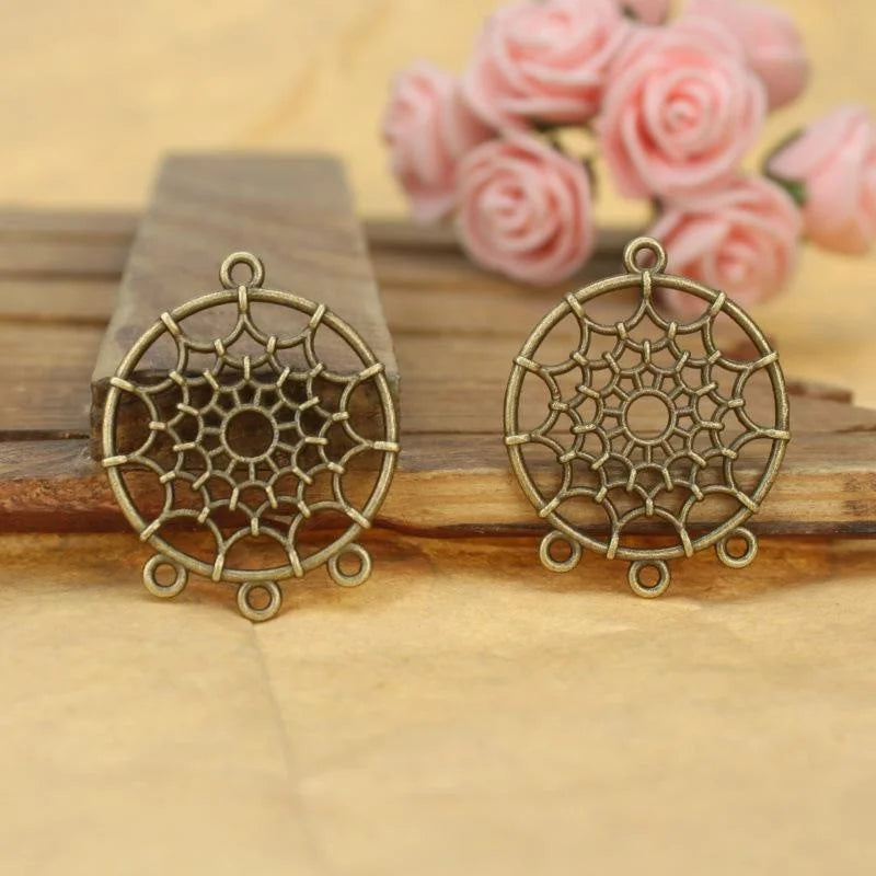 34x27MM Antique Silver Zinc Alloy Hollow Charm Pendant for DIY Necklace Bracelet Jewelry Making