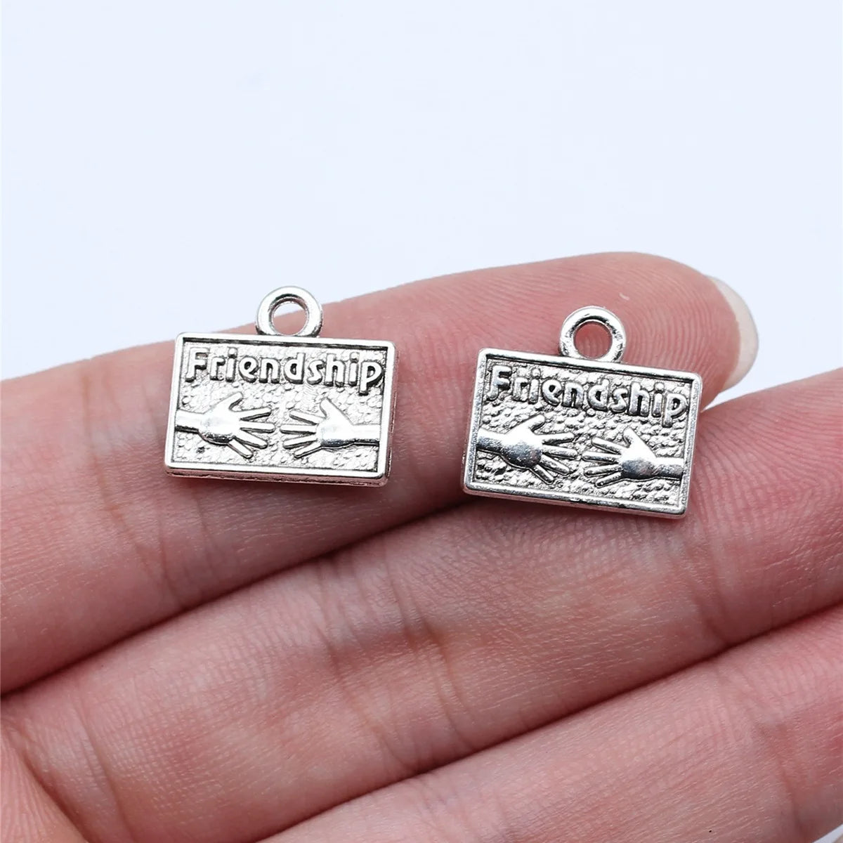 15x14mm 1.5g Zinc Alloy FRIENDSHIP Word Tag Charm Pendant for DIY Necklace Bracelet Jewelry Making
