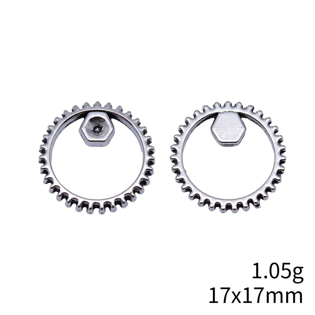 17x17mm 1.05g Multicolor Zinc Alloy Gear Charm Pendant for DIY Steampunk Necklace Bracelet