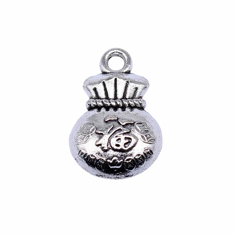 10x15mm 1.85g Zinc Alloy Lucky Bag Charm Pendant for DIY Necklace Bracelet Jewelry Making