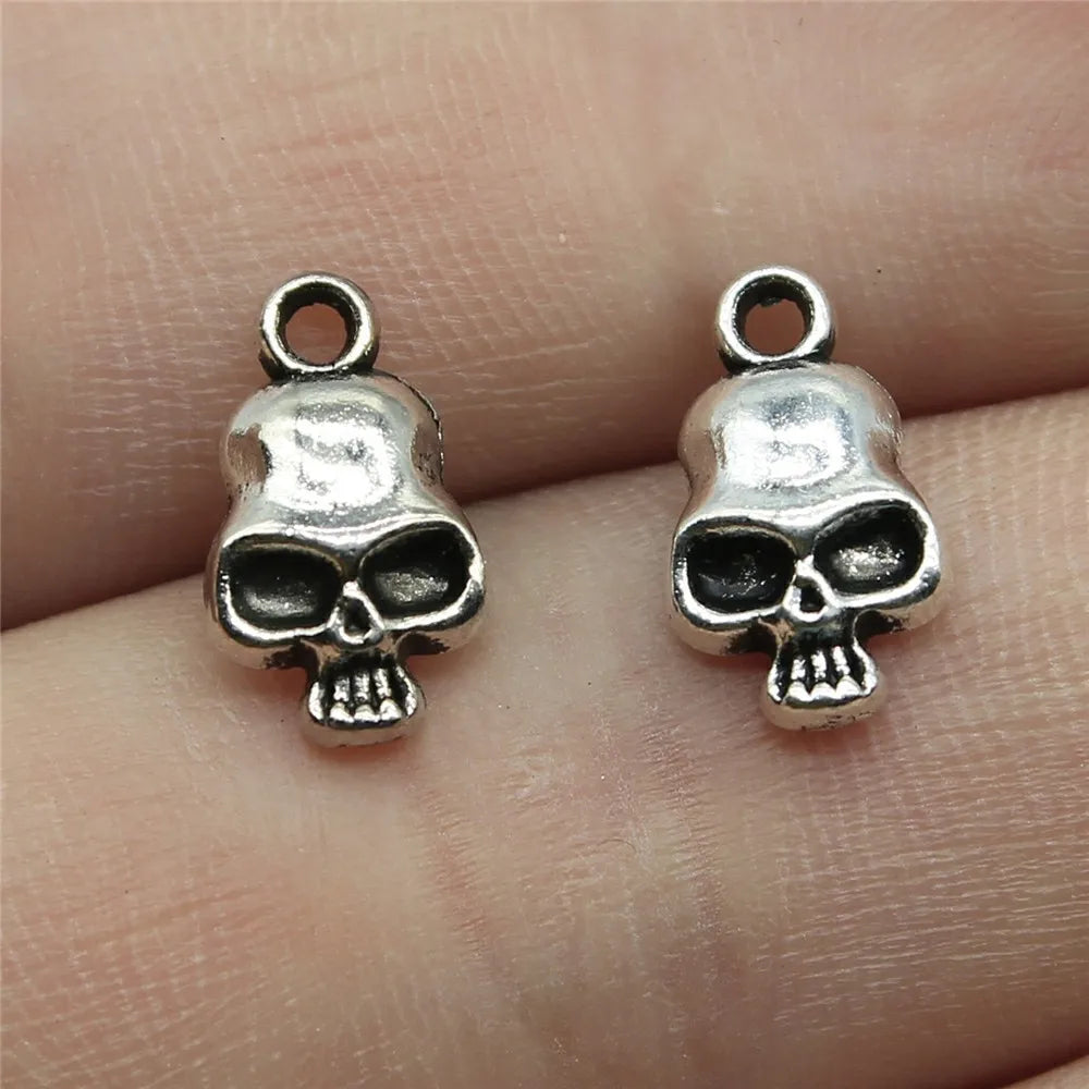 13x7mm 0.7g Multi-Color Zinc Alloy Skull Charm Pendant for DIY Bracelet Necklace Jewelry Making