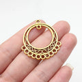 37x34mm 3.7g Multicolor Zinc Alloy Round Multi-Hole Earring Connector Charm for DIY Jewelry Making