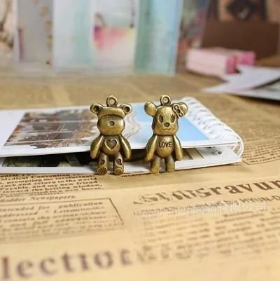 29x15MM Antique Silver Zinc Alloy Bear Charm Pendant for DIY Necklace Bracelet Jewelry Making