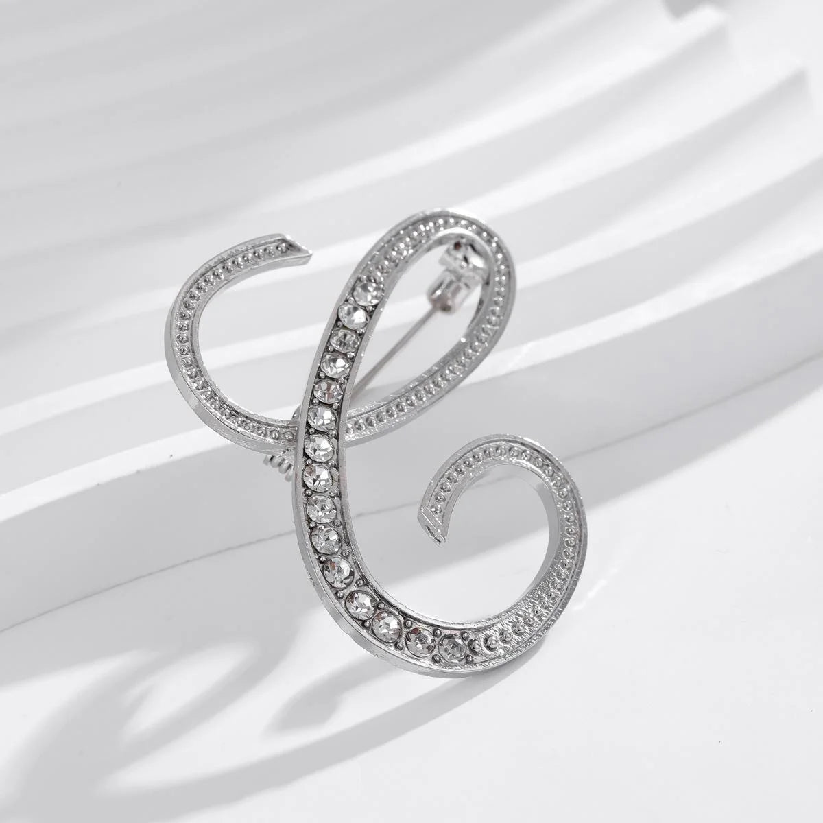 Elegant Rhinestone Alloy Letter A Brooch, Crystal Alphabet Lapel Pin Corsage Suit Accessory Gift