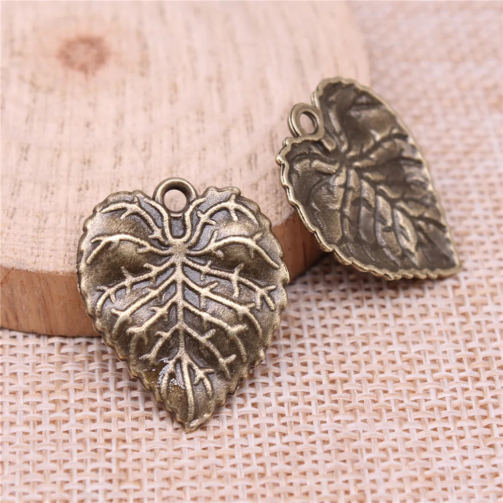 26x21mm 2g Multicolor Zinc Alloy Leaf Charm Pendant for DIY Necklace Bracelet Jewelry Making