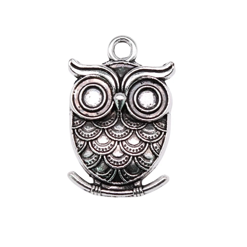 24x16mm 2g Multicolor Zinc Alloy Owl Cat Charm Pendant for DIY Necklace Bracelet Making