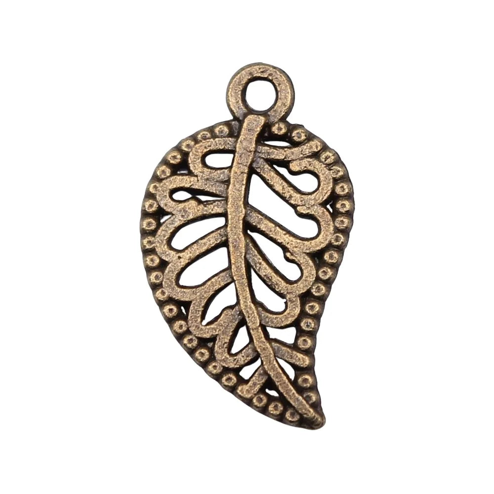 18x10mm 0.6g Multicolor Zinc Alloy Leaf Charm Pendant for Bracelet Necklace DIY Jewelry Making