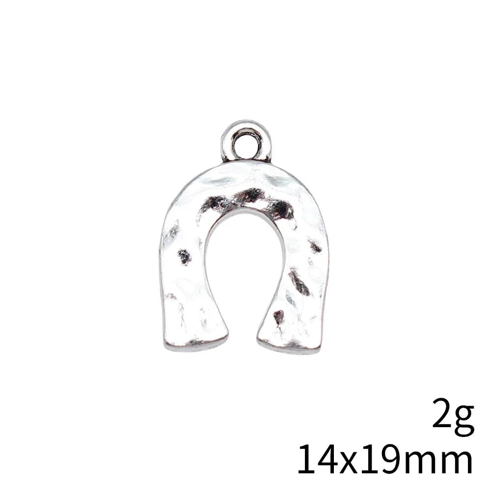 14x19mm 2g Antique Silver Iron Horseshoe Charm Pendant for DIY Necklace Bracelet Jewelry Making