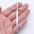 25x87mm 4.6g Multicolor Zinc Alloy Medieval Gothic Long Sword Charm Pendant for DIY Cosplay Jewelry Making