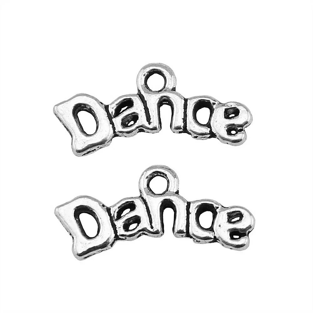 20x9mm 0.6g Antique Silver Zinc Alloy dance Music Charm Pendant for Bracelet Necklace Making