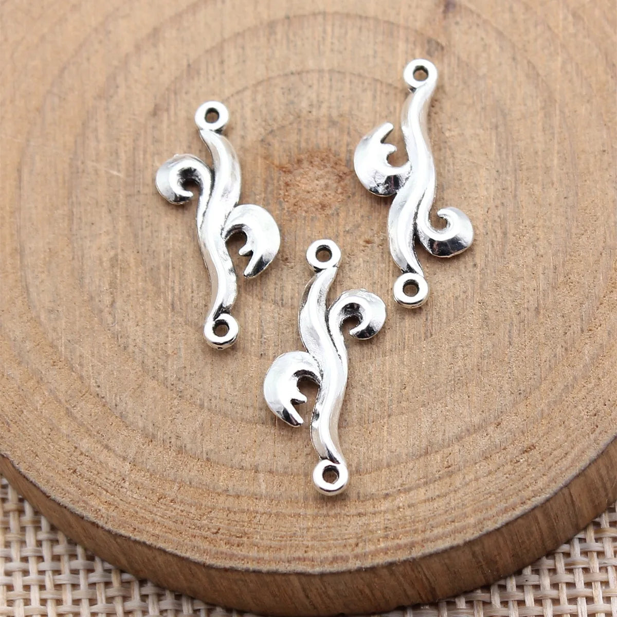 22x8.2mm 0.63g Multicolor Zinc Alloy Grass Connector Charm for Necklace Bracelet Earring Jewelry DIY