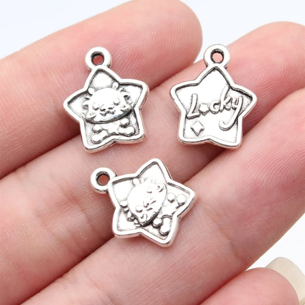 16x13mm 1.1g Antique Silver Zinc Alloy Lucky Dragon Charm Pendant for DIY Bracelet Necklace Making