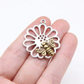 33x29mm 4.4g Antique Silver Zinc Alloy Bee Collecting Honey Charm Pendant for DIY Jewelry Making
