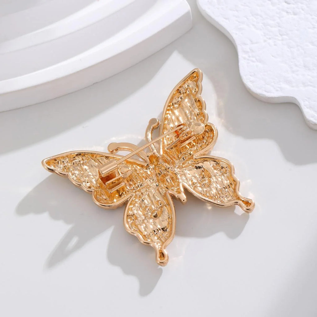 Luxury Enamel Butterfly Brooch With Rhin