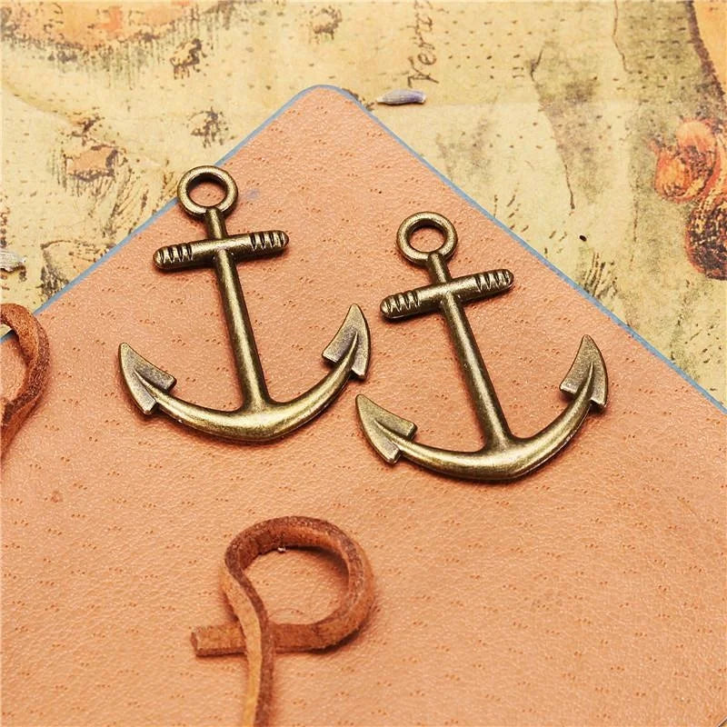 32x25MM Antique Silver Zinc Alloy Anchor Charm Pendant for DIY Necklace Bracelet Jewelry Making