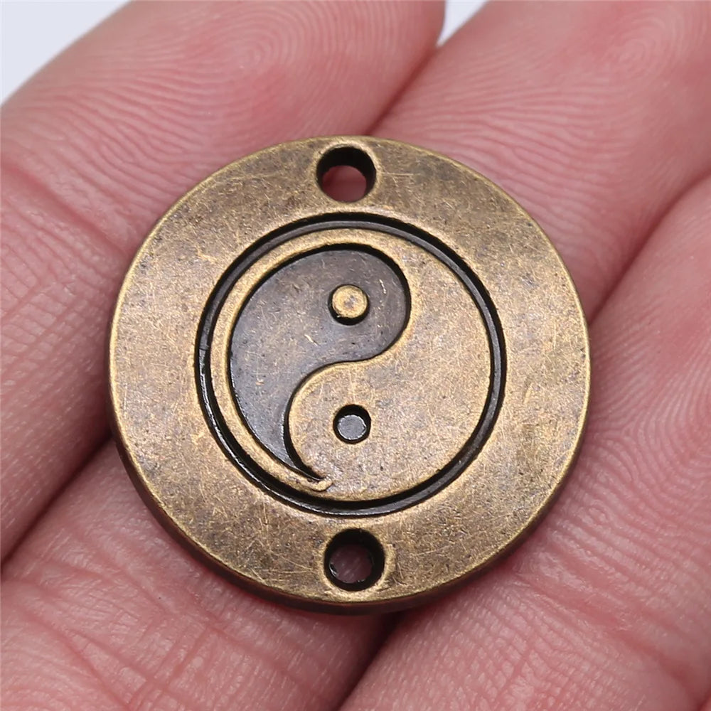 25x25mm 3.2g Multicolor Zinc Alloy Tai Chi Connector Charm for Bracelet Necklace Jewelry Making