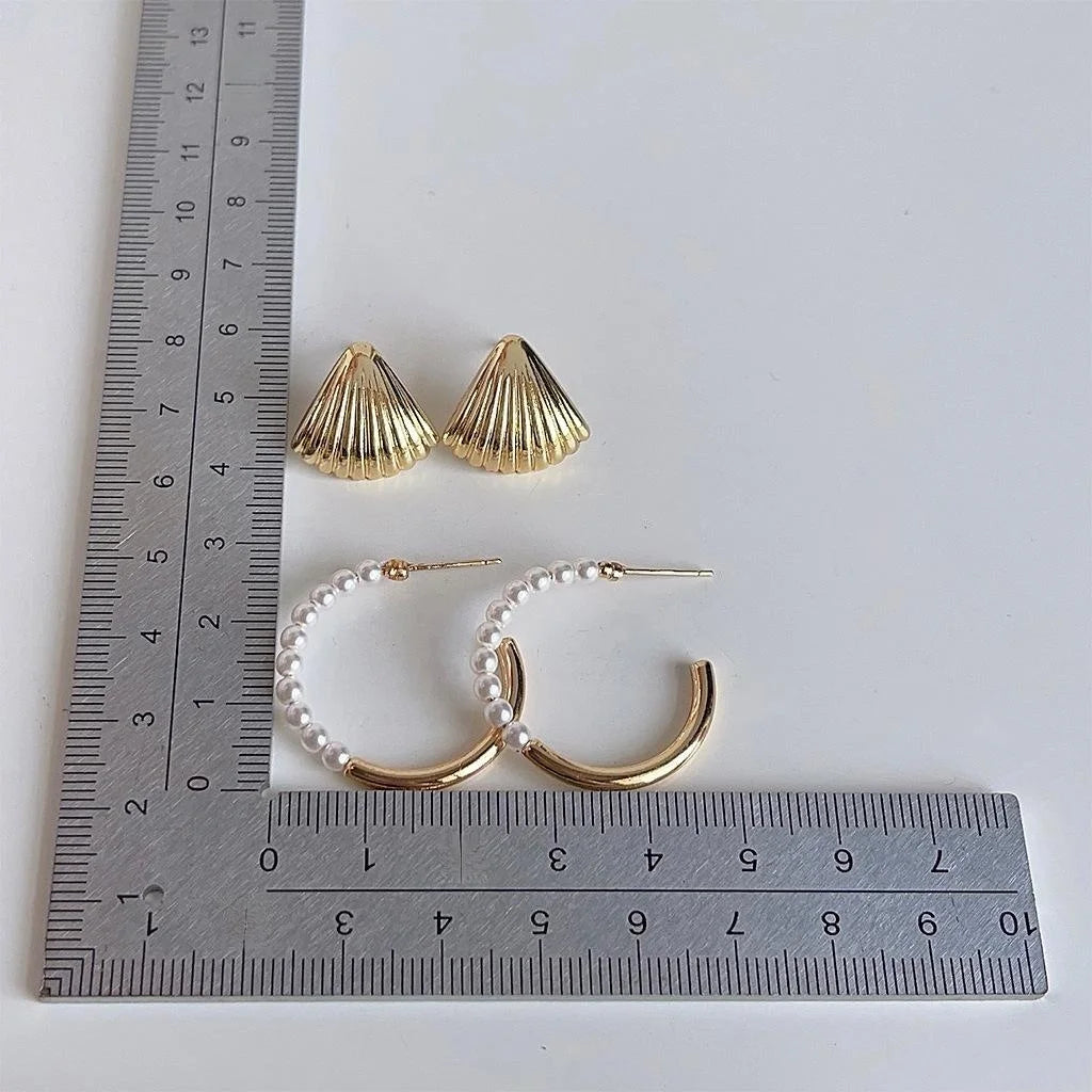 14K Electroplated Copper U Shape Geometric Drop Earrings Minimalist Office Style
