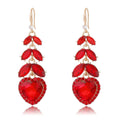 Luxury Crystal Heart Drop Earrings Rhinestone Alloy Bridal Dangle Earrings For Wedding Party Gift