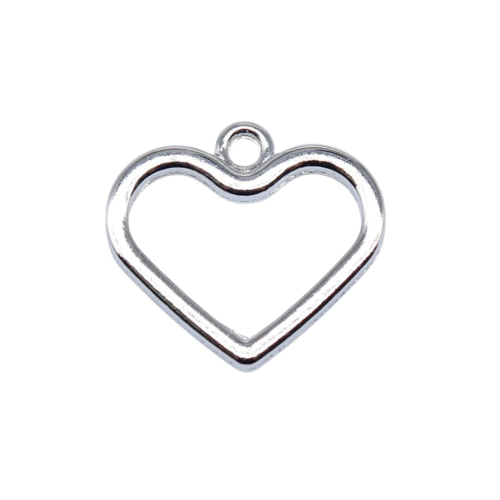 17x19mm 1.2g Multicolor Zinc Alloy Hollow Heart Charm Pendant for DIY Necklace Bracelet Making
