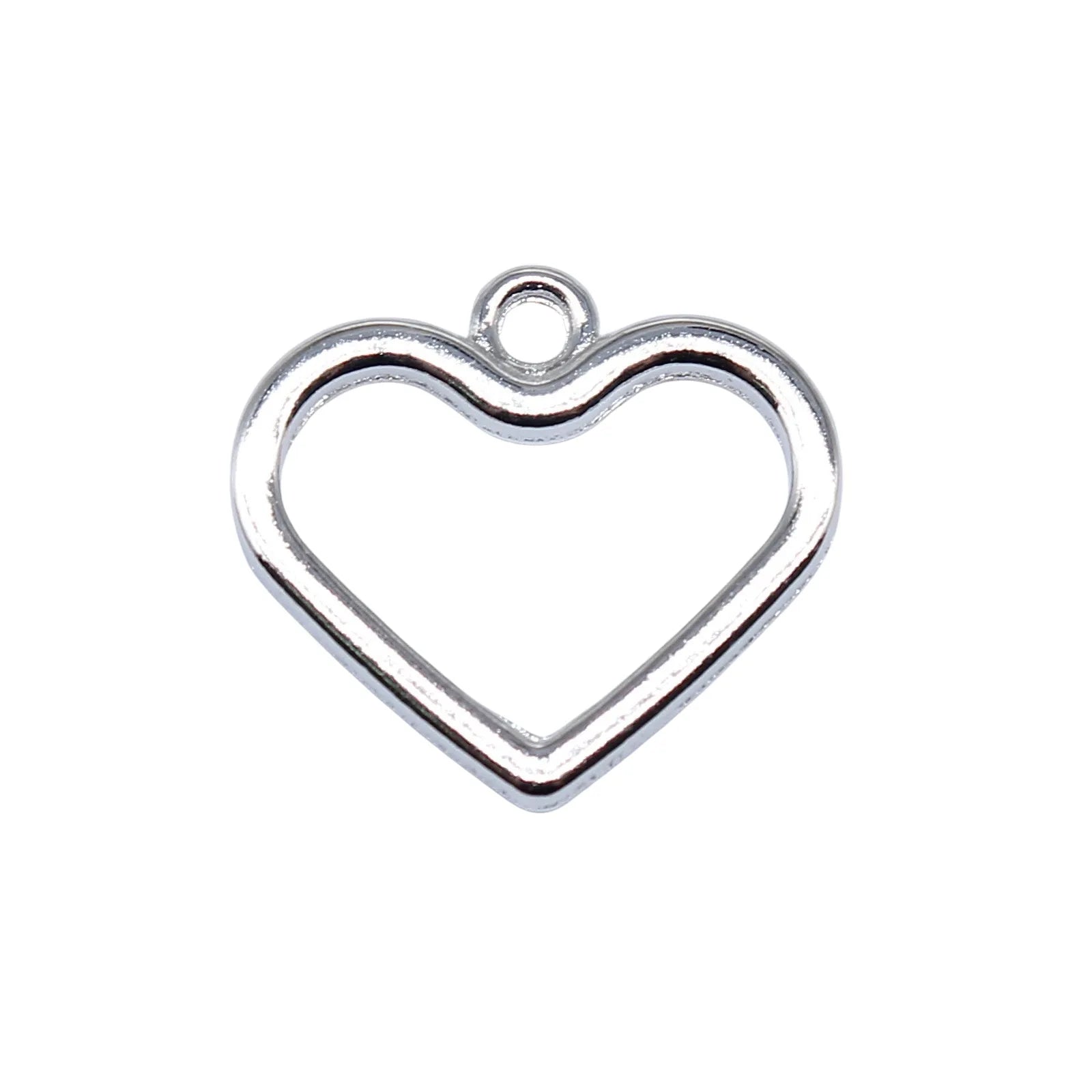 17x19mm 1.2g Multicolor Zinc Alloy Hollow Heart Charm Pendant for DIY Necklace Bracelet Making