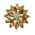 Luxury Blue Crystal Rhinestone Snow Lotus Flower Brooch, Elegant Layered Lapel Pin Corsage Suit Accessory Gift