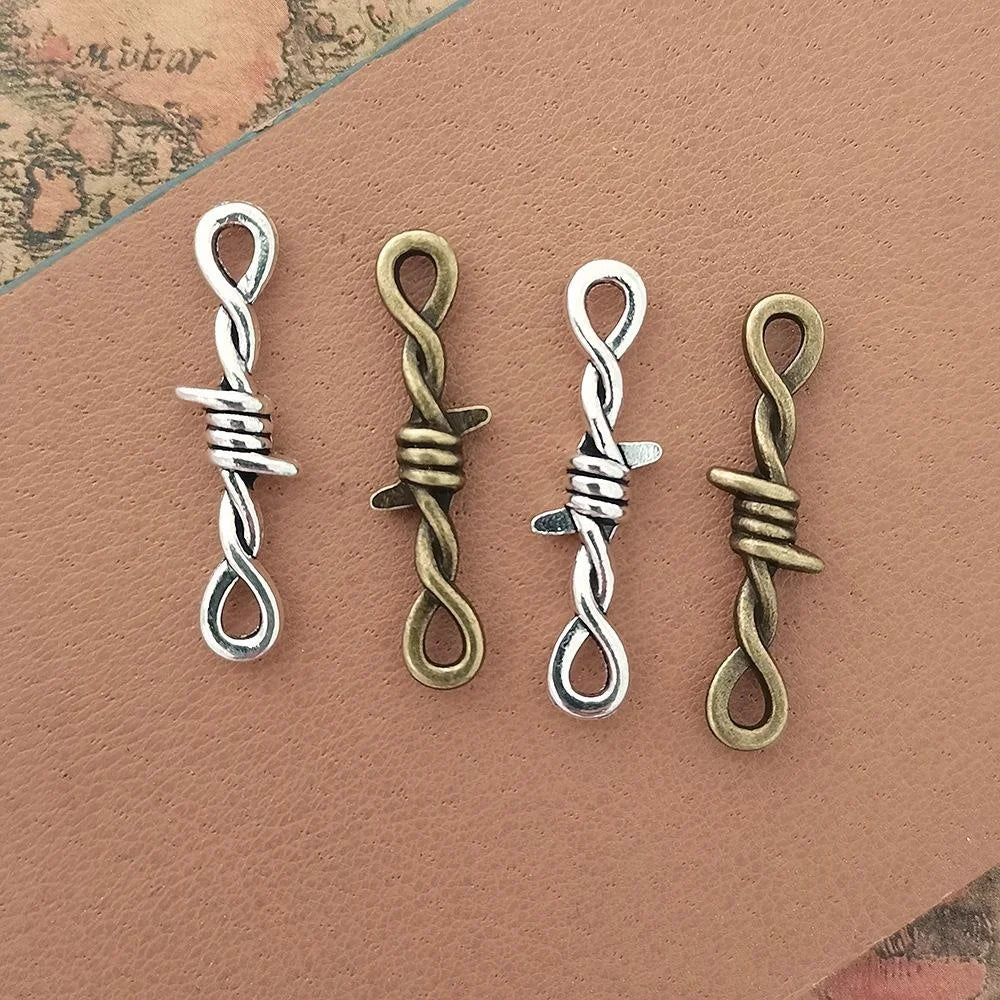 34x10MM Antique Silver Zinc Alloy Charm Pendant for DIY Necklace Bracelet Jewelry Making