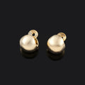 Elegant Brushed Gold Alloy Round Ball Spiral Stud & Clip On No Piercing Women's Fashion Earrings