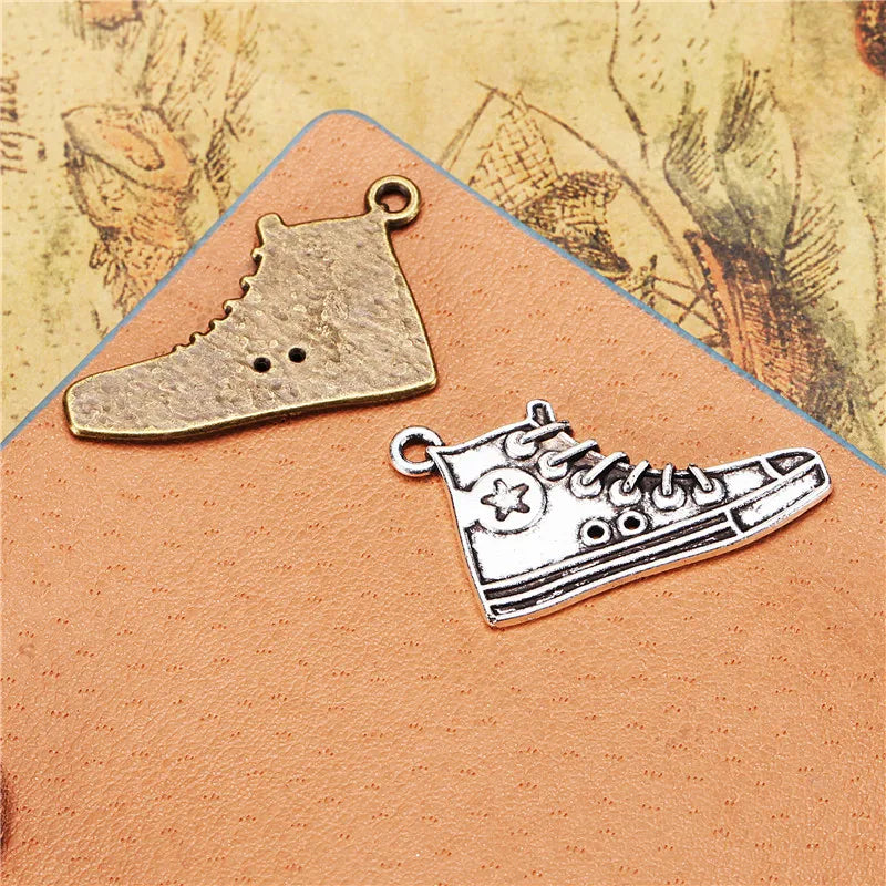 29x18MM Antique Silver Zinc Alloy Sneaker Charm Pendant for DIY Necklace Bracelet Jewelry Making