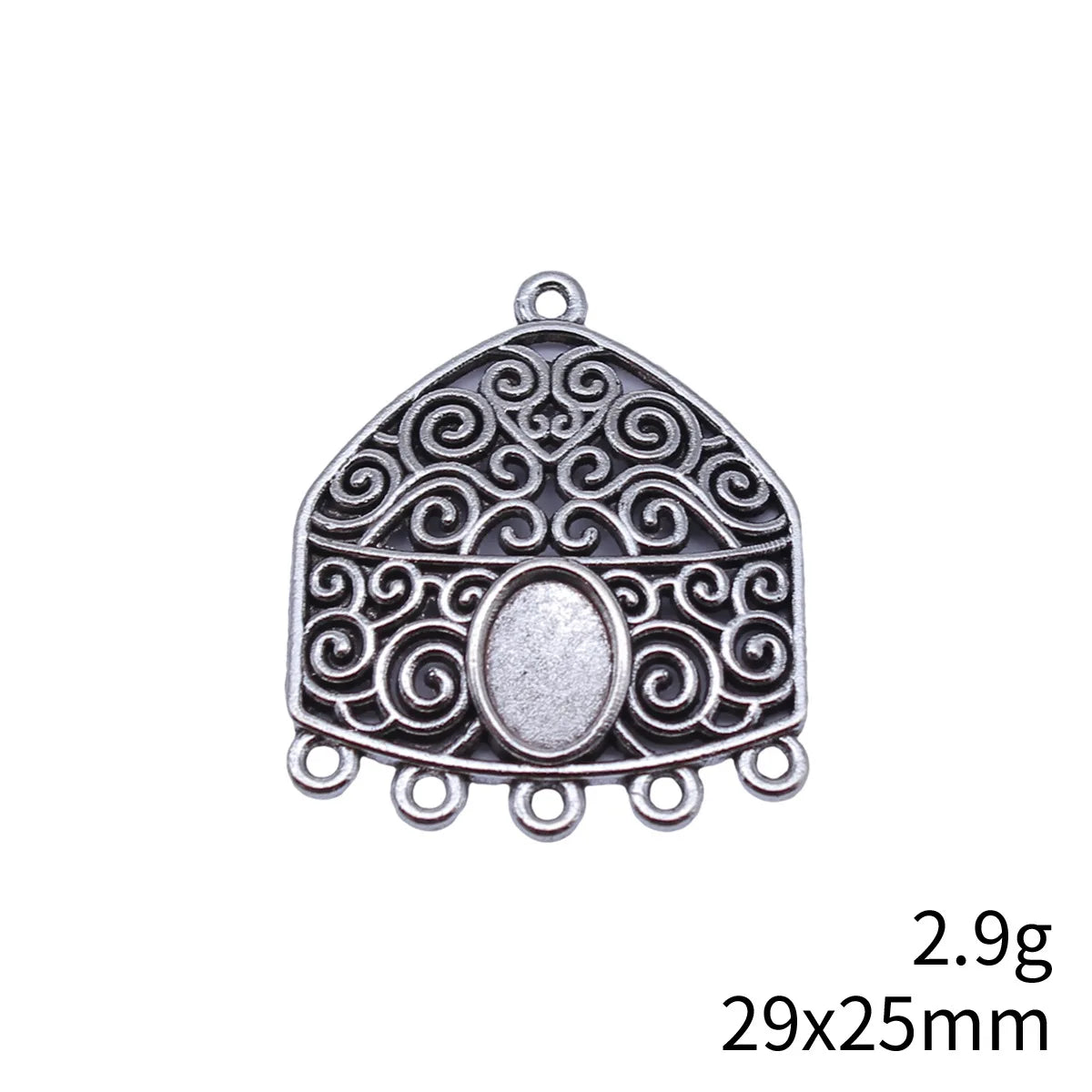 29x25mm 2.9g Multicolor Zinc Alloy Earring Connector Charm for DIY Handmade Dangle Earring Making