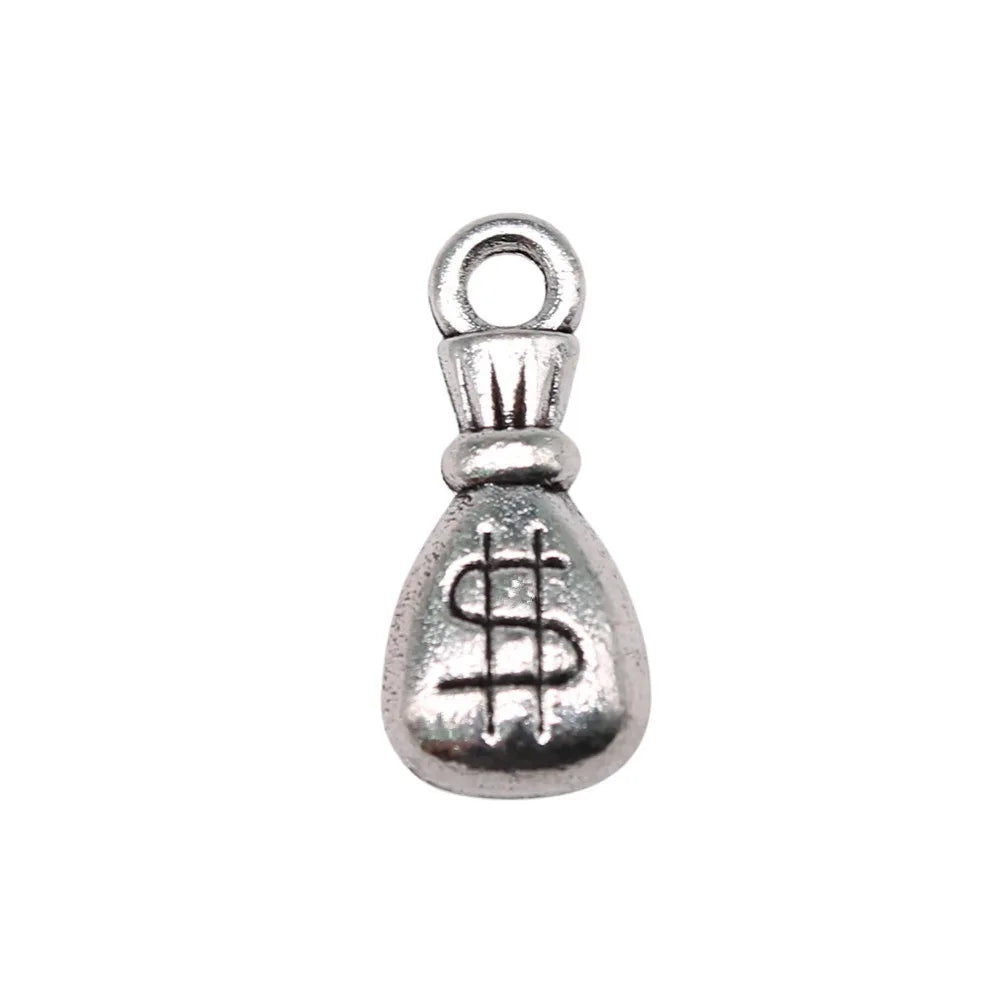 20x9x5mm 1.5g Antique Silver Zinc Alloy Money Bag Charm Pendant for DIY Bracelet Necklace Jewelry Making