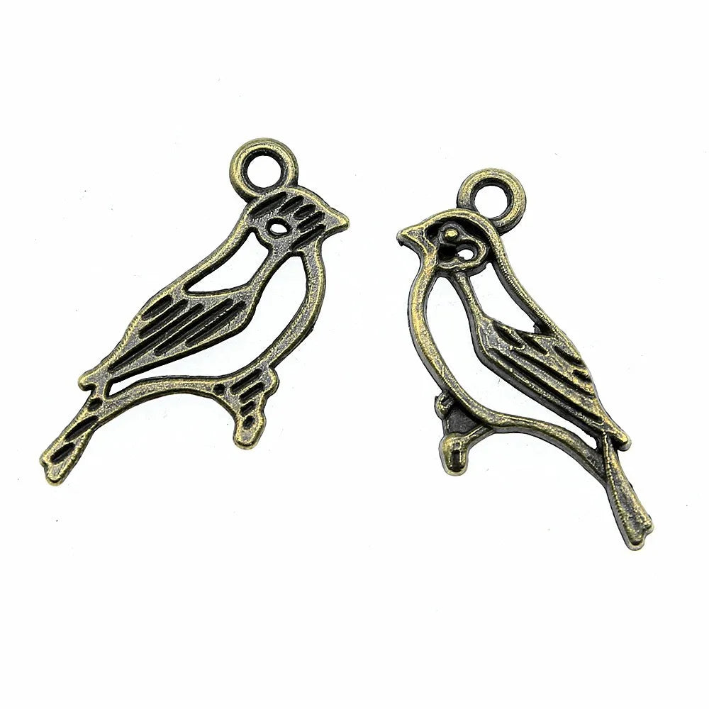 27x11mm 0.9g Multicolor Zinc Alloy Little Bird Charm Pendant for DIY Necklace Bracelet Jewelry