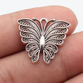24x21mm 1.6g Antique Silver Zinc Alloy Butterfly Charm Pendant for DIY Necklace and Bracelet Making