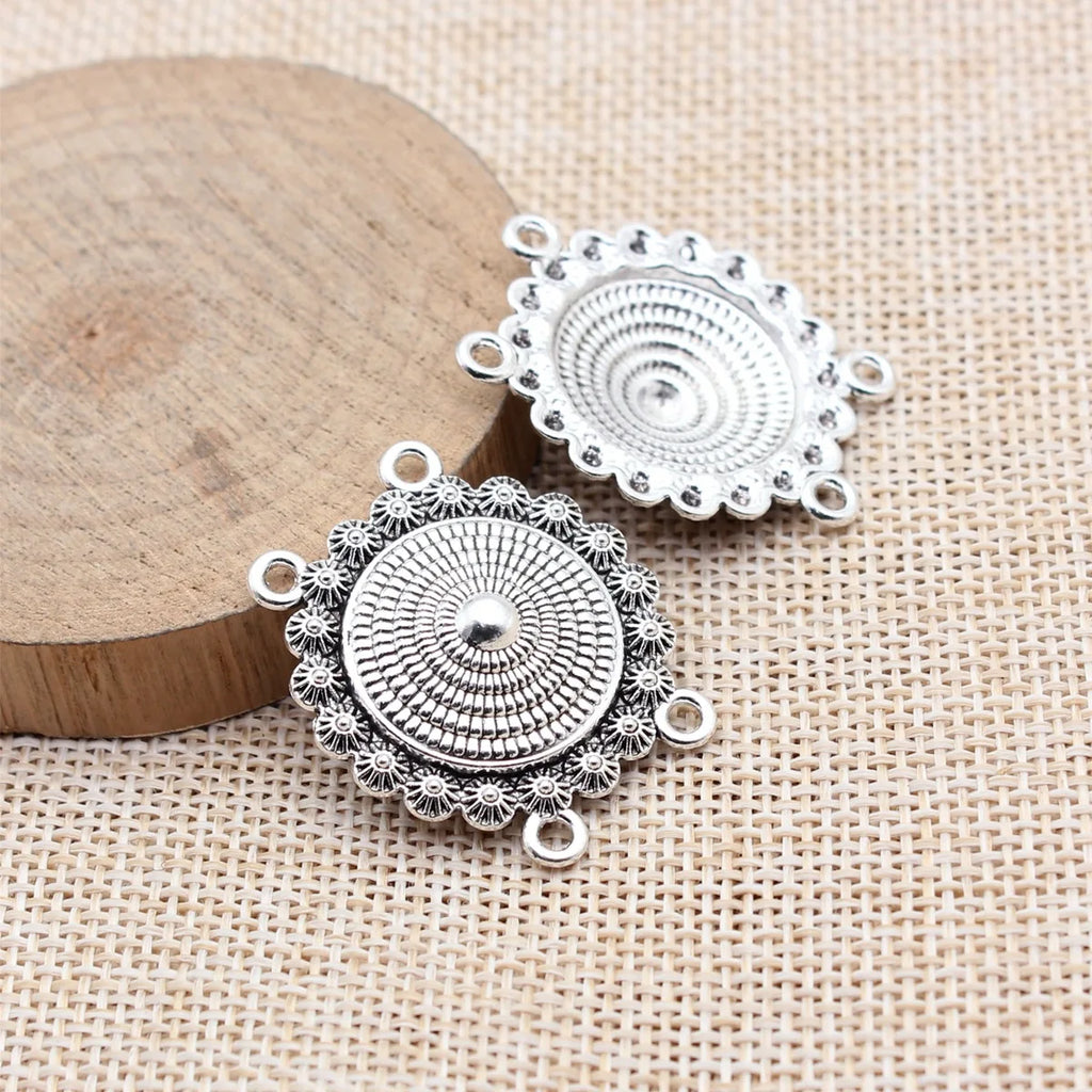 32x28mm 3.1g Multicolor Zinc Alloy Four-Hole Connector Charm for Body Chain Forehead Chain Making