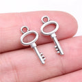 20x9mm 0.8g Antique Silver Zinc Alloy Key Charm Pendant for DIY Bracelet Necklace Jewelry Making