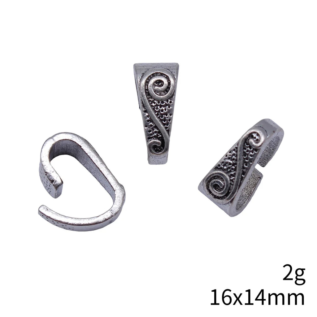 16x14mm 2g Antique Silver Zinc Alloy Dotted Swirl Button Charm Pendant for DIY Jewelry Making
