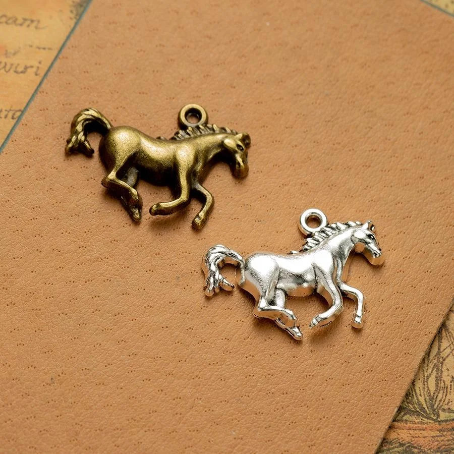 30x22MM Antique Silver Zinc Alloy Horse Charm Pendant for DIY Necklace Bracelet Jewelry Making