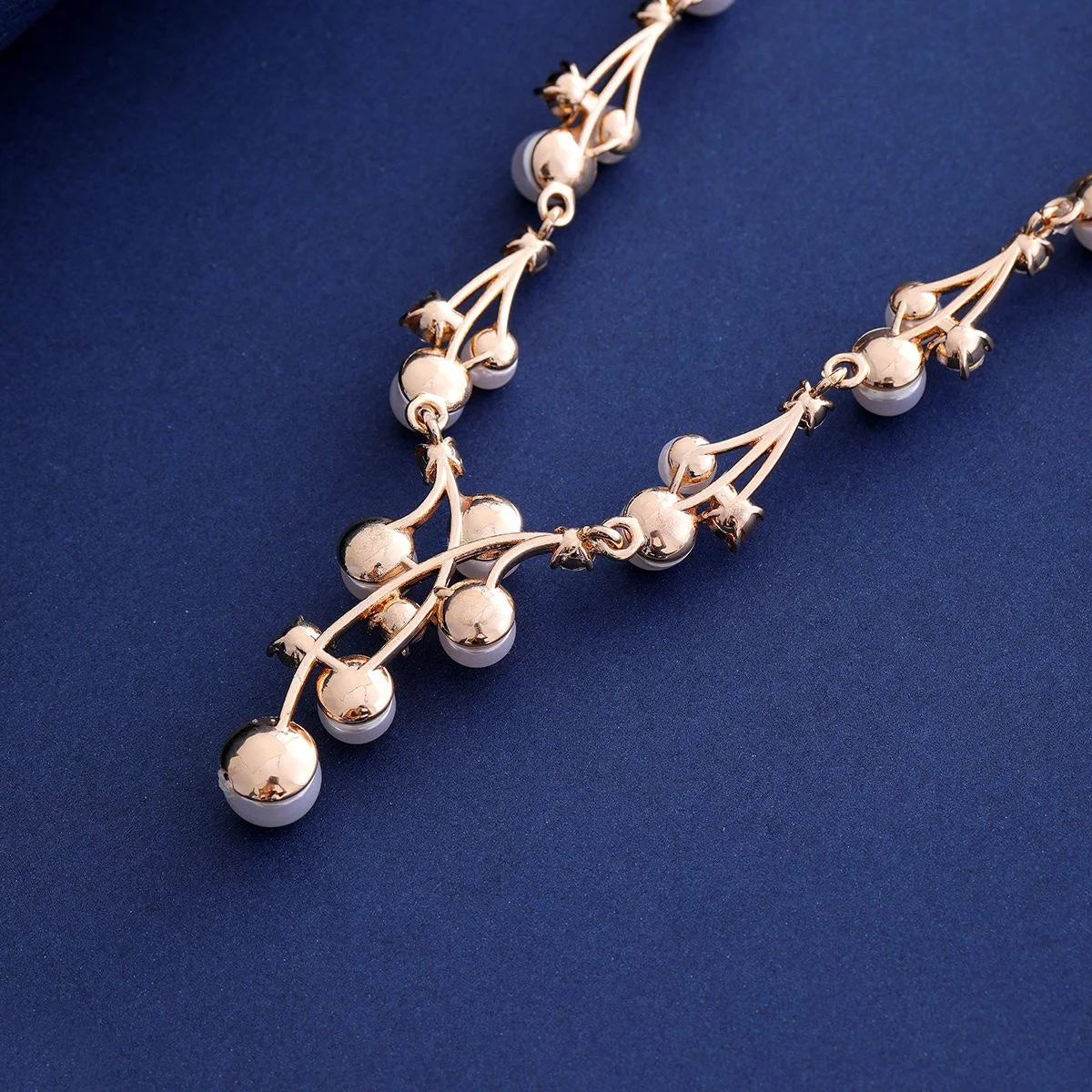 Elegant Pearl Rhinestone Alloy Bridal Earrings and Necklace Jewelry Setfor Wedding Party Banquet Gift