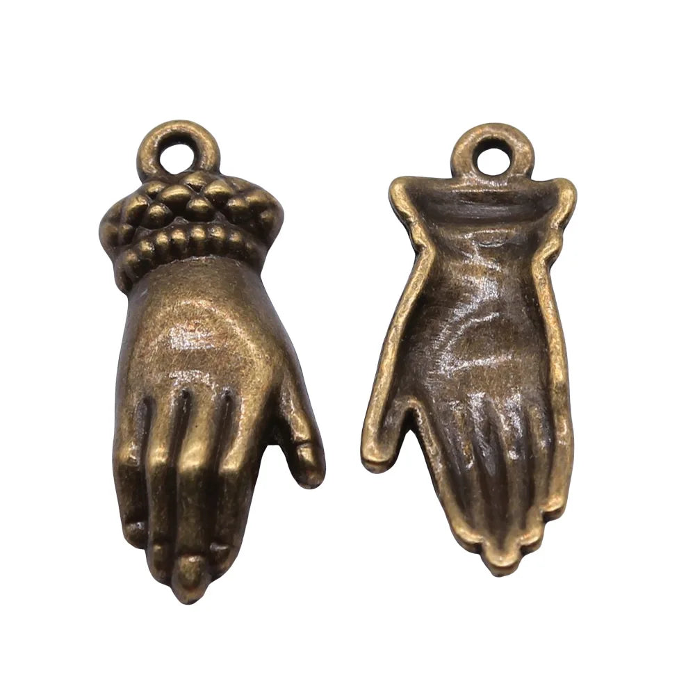 26x10mm 2g Zinc Alloy Palm Hand Charm Pendant for DIY Necklace Bracelet Jewelry Making