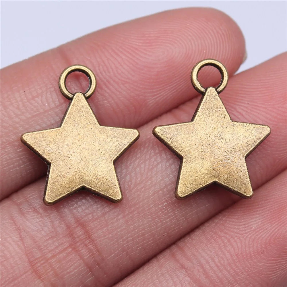 20x17mm 1.8g Multicolor Zinc Alloy Star Charm Pendant for DIY Necklace Bracelet and Clothing Accessories