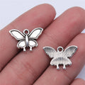 14x19mm 1.1g Antique Silver Zinc Alloy Butterfly Charm Pendant for DIY Necklace Bracelet Jewelry Making