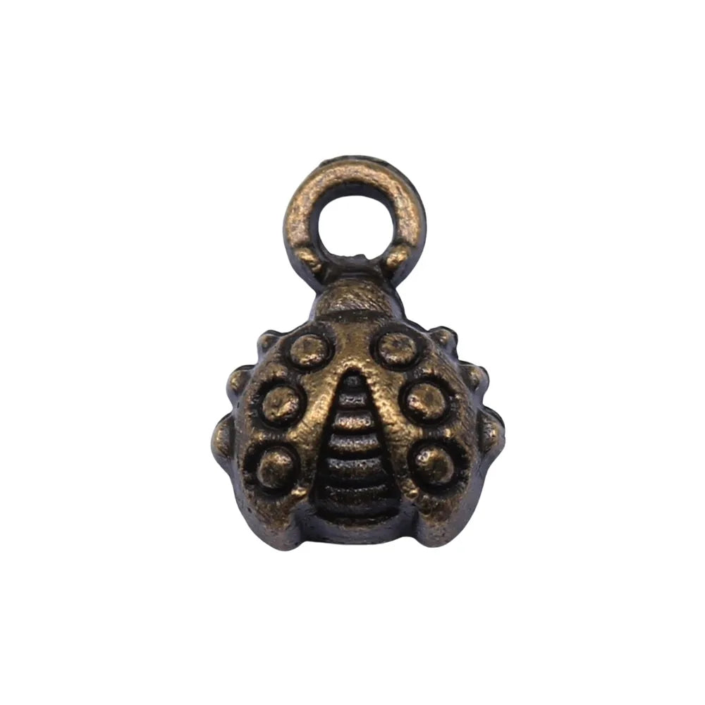 11x8mm 0.5g Multicolor Zinc Alloy Small Ladybug Charm Pendant for DIY Necklace Bracelet Making