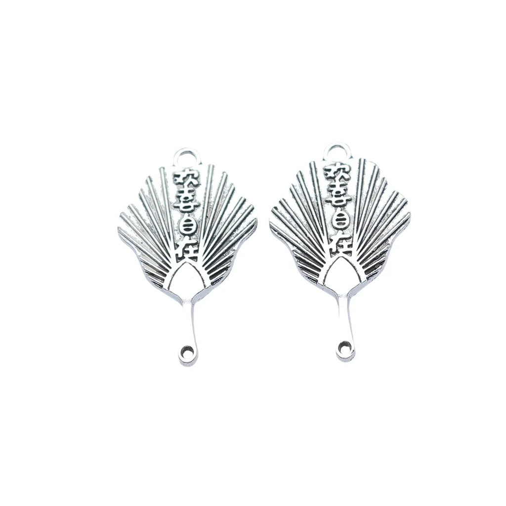 31x18mm 2.4g Multicolor Zinc Alloy Buddhist Palm Fan Double Sided Charm Pendant for DIY Necklace Bracelet