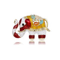 Luxury Rhinestone Enamel Circus Elephant Brooch Pin, Exotic Alloy Lapel Pin Corsage Suit Accessory Gift