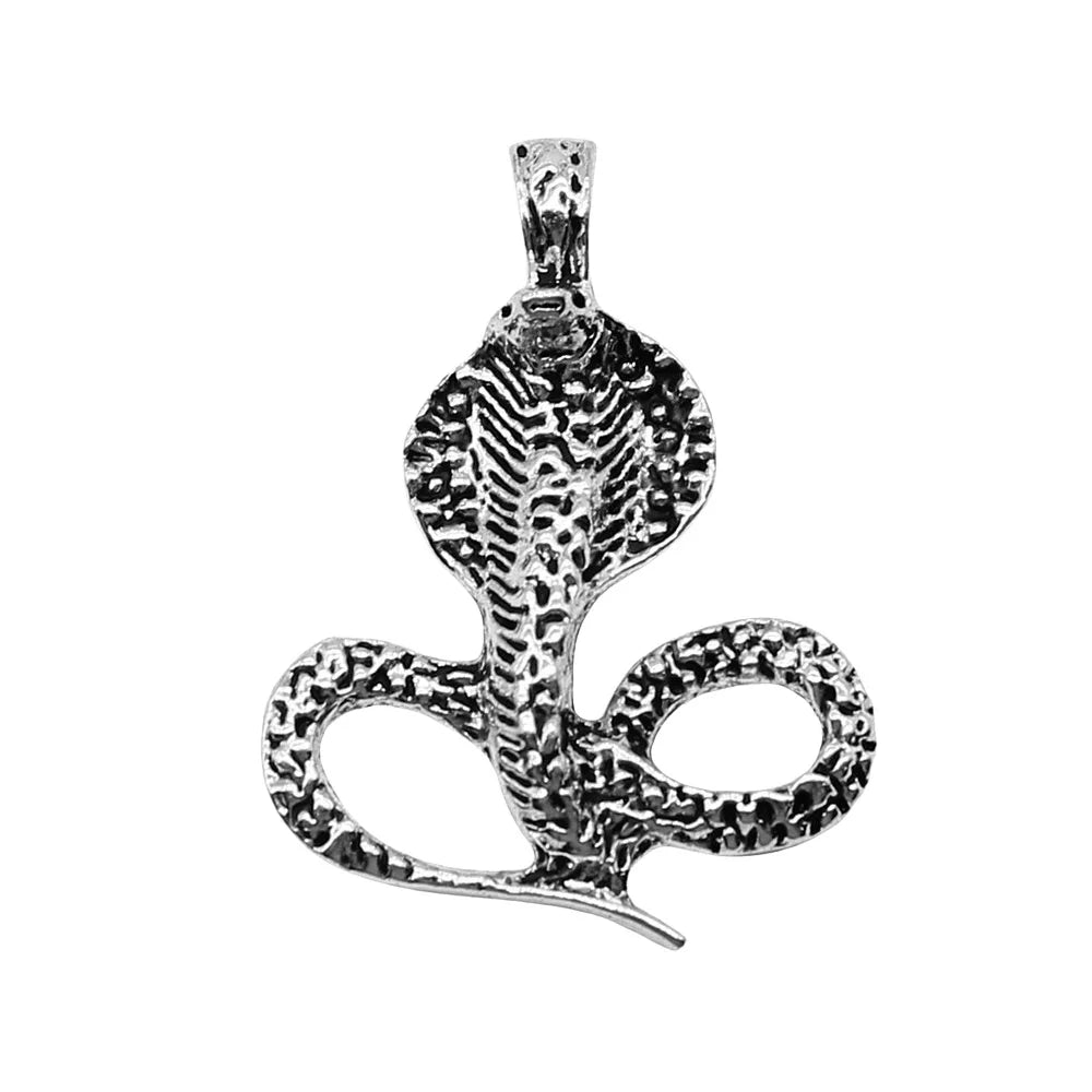 32x43mm 6.2g Antique Silver Zinc Alloy Cobra Snake Charm Pendant for DIY Necklace Bracelet Making