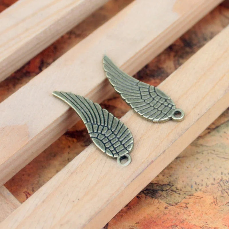 30x9MM Zinc Alloy Wing Feather Charm Pendant for DIY Necklace Bracelet Jewelry Making