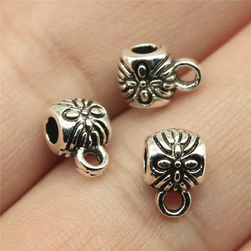 8x5x5mm 0.6g Multicolor Zinc Alloy Pendant Bails Connector Charms for DIY Necklace Bracelet Making