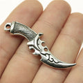 50x12mm 6.9g Antique Silver Zinc Alloy Knife Charm Pendant for DIY Tool Theme Jewelry Making