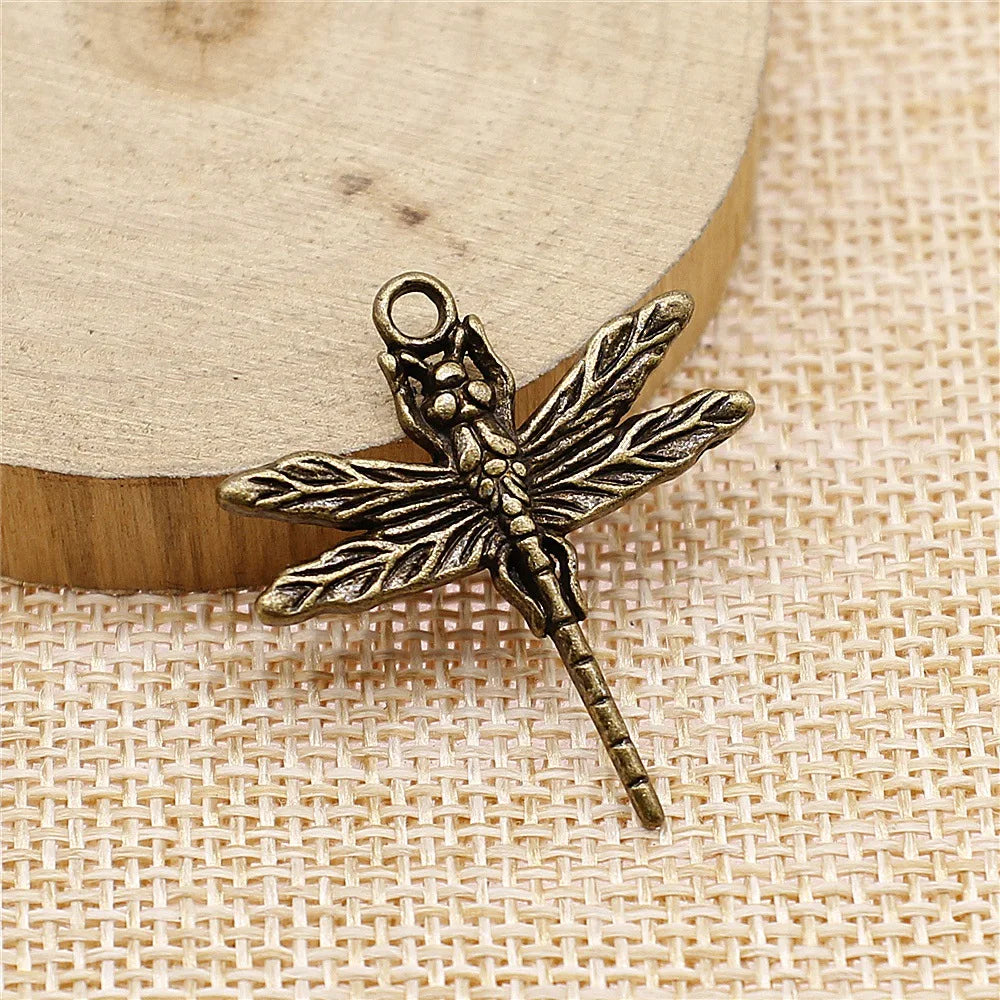 31x28mm 2.7g Multicolor Zinc Alloy Dragonfly Charm Pendant for DIY Flying Animal Jewelry Making