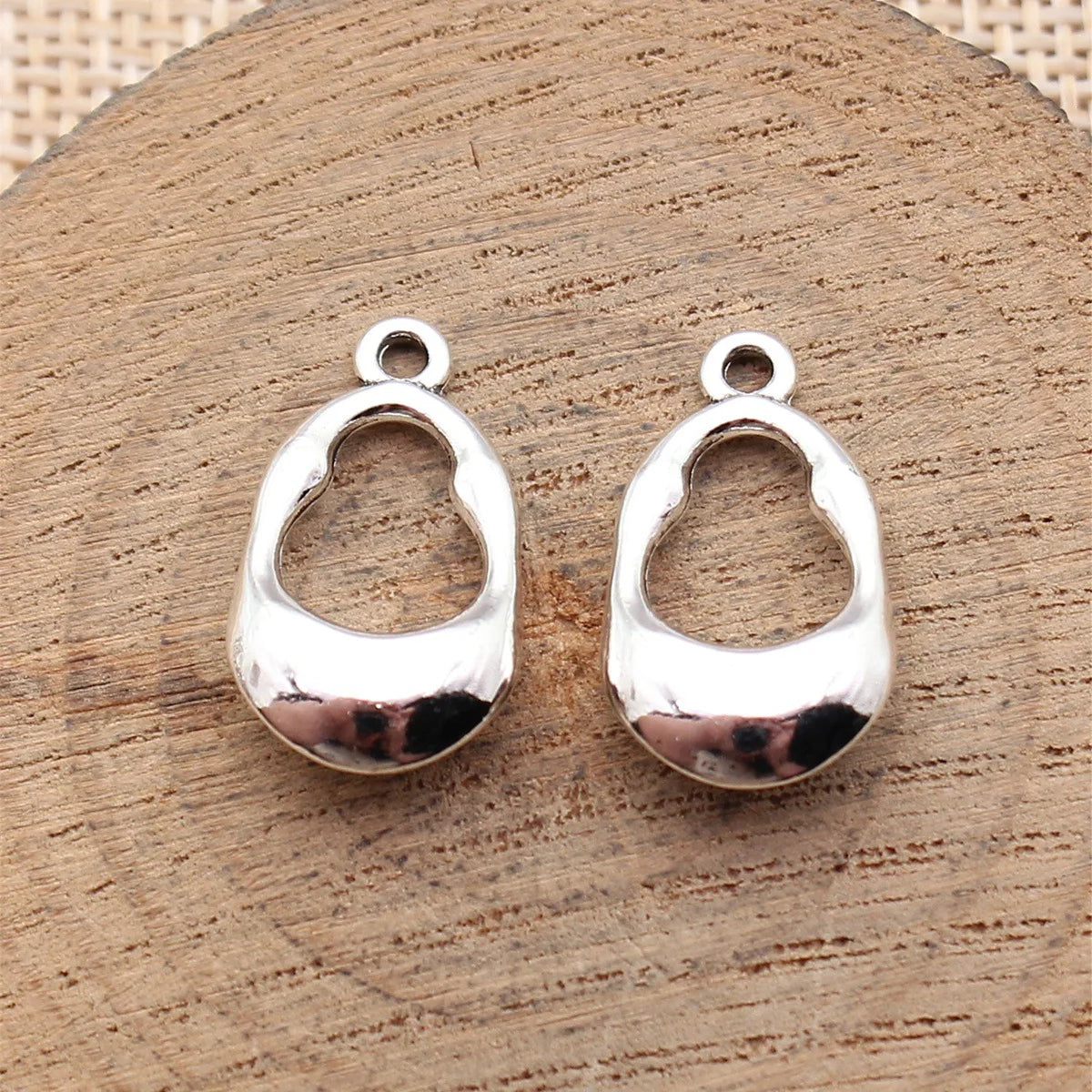 21x12mm 2.1g Multicolor Zinc Alloy Hollow Geometric Earring Charms for DIY Earrings and Jewelry Making